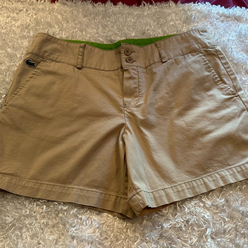 Lacoste Khaki Women's Shorts Size 38 (6)